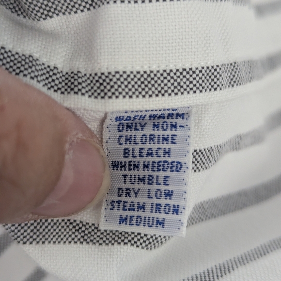 Ralph Lauren Yarmouth 17/35 White With Dark Gray Stripes Some Wear At The Collar - Picture 4 of 12